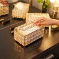 Scatola portaoggetti in cartone per tovaglioli creativi di lusso in cristallo chiaro Scatola di decorazioni per scrivania da soggiorno